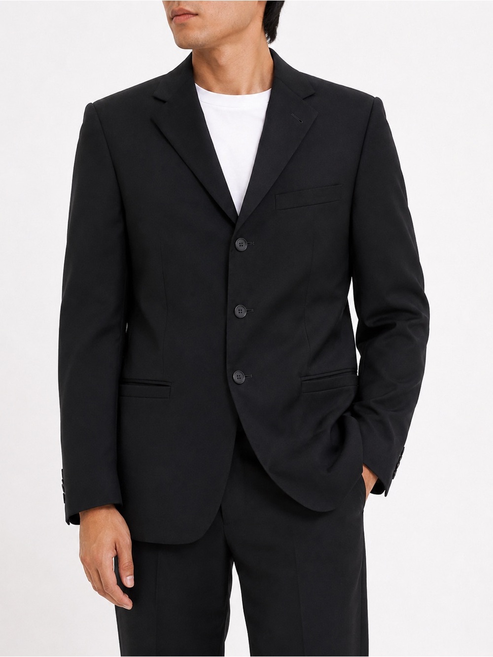 Versace Vintage 90s Classic V2 Black 3 Button Blazer 42R Rare
